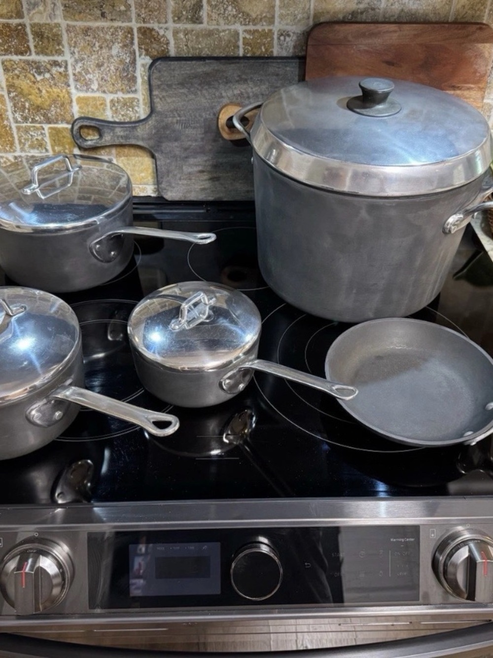 Magnalite GHC Pro Hard Anodized Cookware Set-12Qt 3Qt 2Qt 1Qt Lids & Skillet